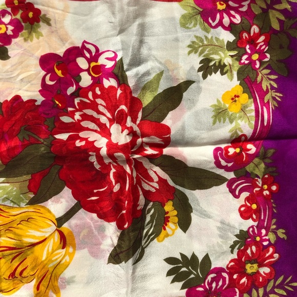 Liz Claiborne Fancy Floral Long Silk Scarf - Picture 2 of 4